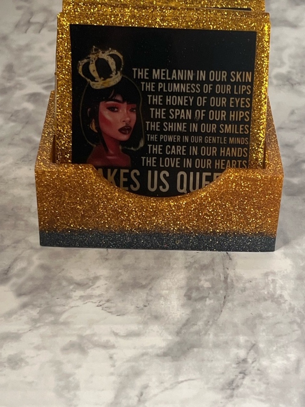 Glitter Gold Card & Photo Holder - Decorative Home Accent